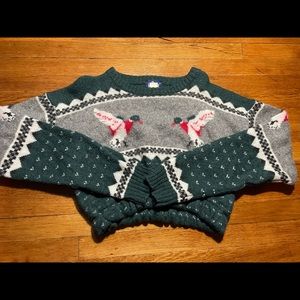 cropped reworked duck sweater